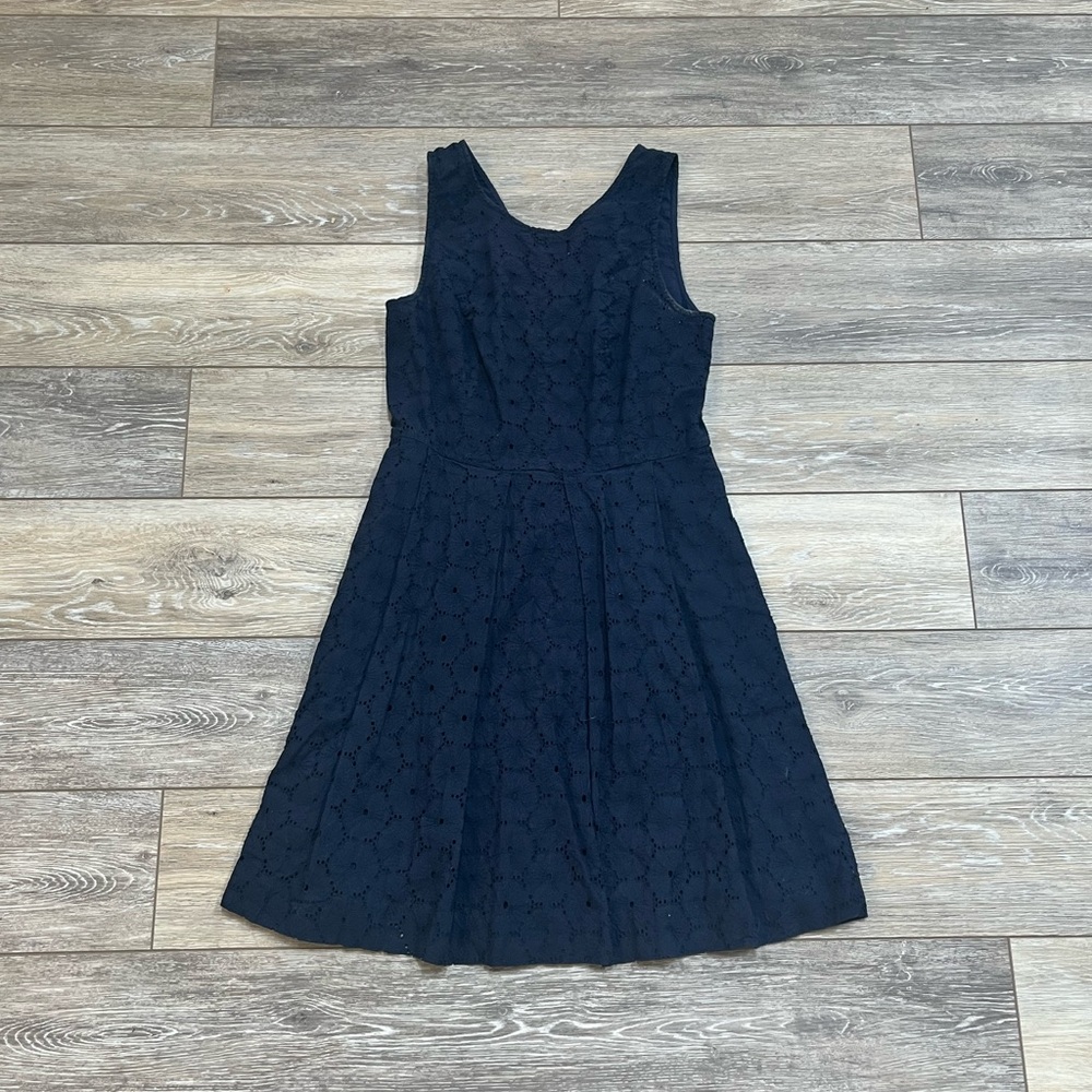 J. Crew Midnight Blue Lace Midi Dress